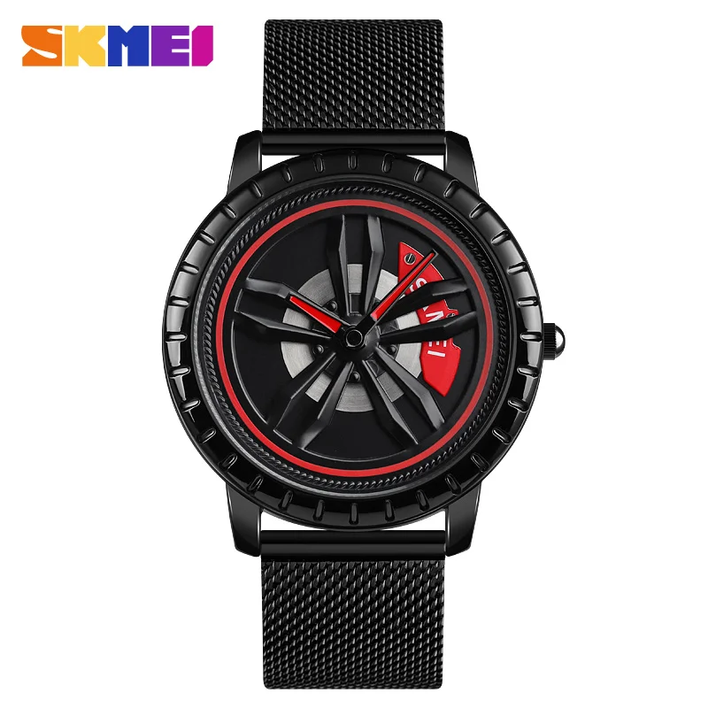 

3D Rotation Dial Men Watch Quartz Watches Car Wheel Rim Hub Man Wrist Clock montre homme relojes para hombre relogios masculino