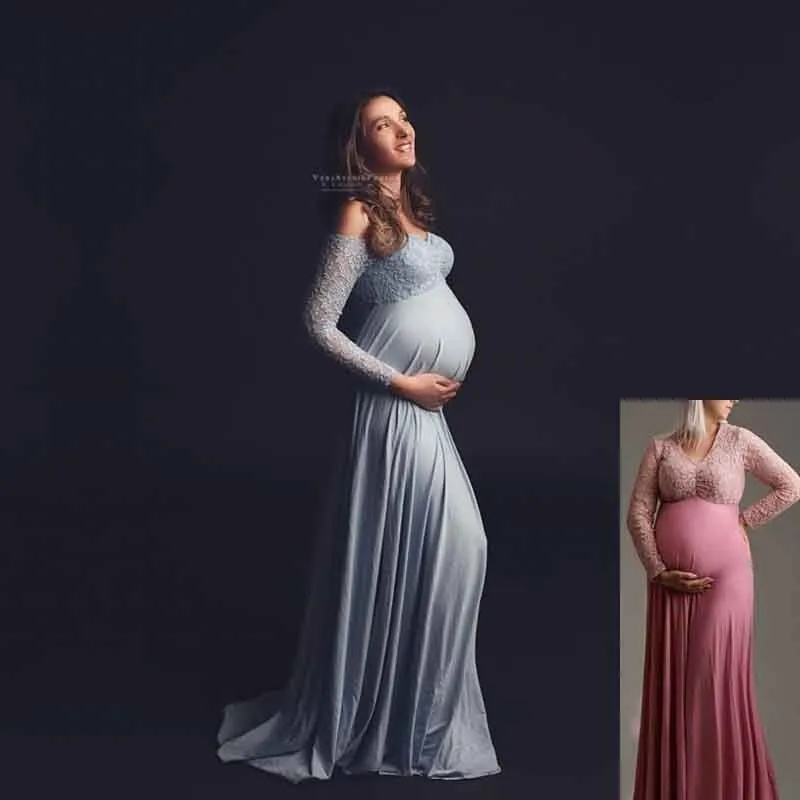 Платье для беременных фотосессии сексуальное макси лоскутное белое платье