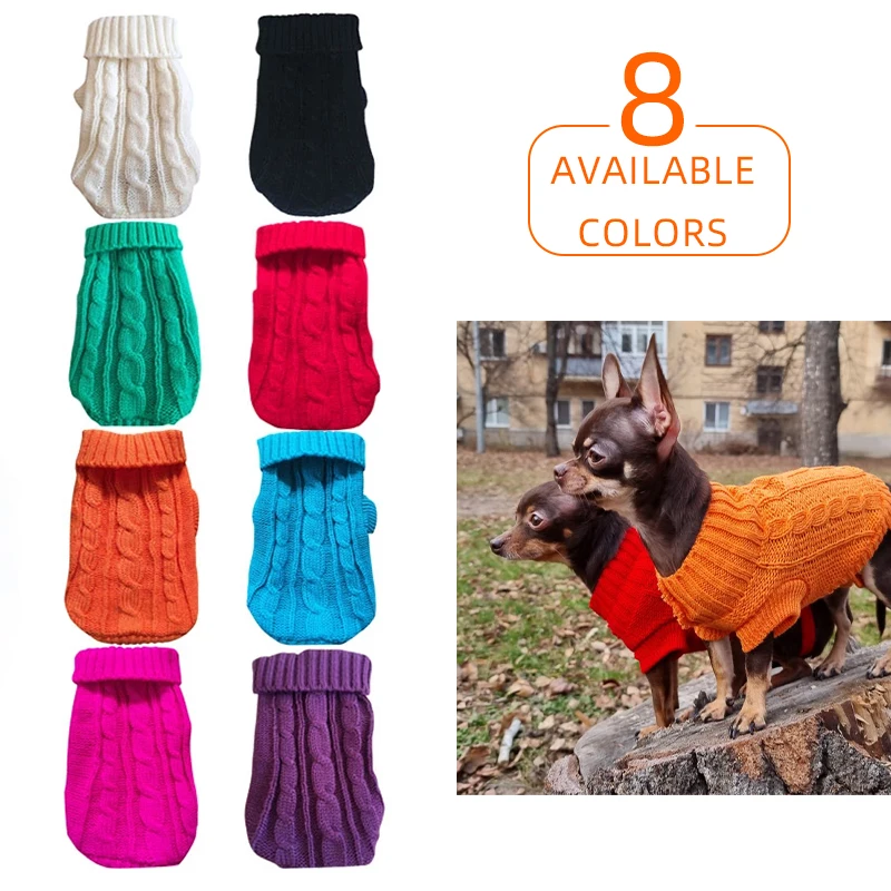 

Pet Dog Sweaters Winter Pet Clothes for Small Dogs Warm Sweater Coat Outfit for Cats Clothes Woolly Soft Dog T Shirt Jacket
