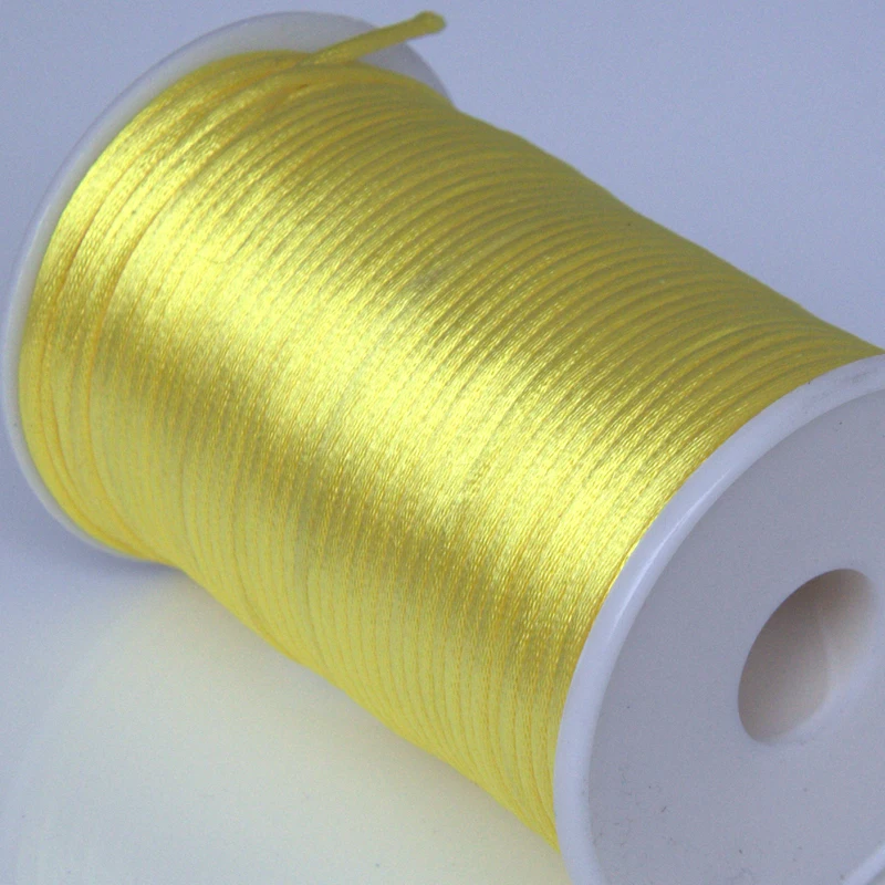 10 ярдов желтый 2 мм погремушка атласный шнур макраме бисероплетение нейлоновая