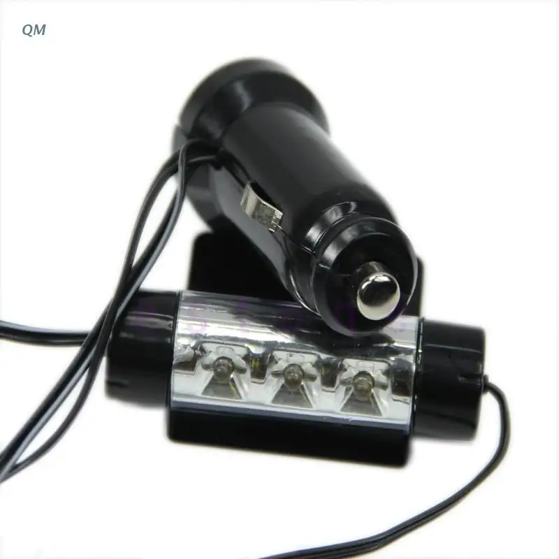 

4x 12V 3LED Car Charge 4 in1 Atmosphere Light Lamp Blue Glow Car Interior Decor 13MF