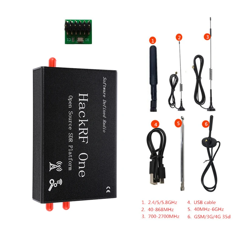 

HackRF One 1MHz to 6GHz Software Defined Radio Platform RTL SDR Demo Board Dongle Receiver Ham Radio 0.5PPM TCXO GPS