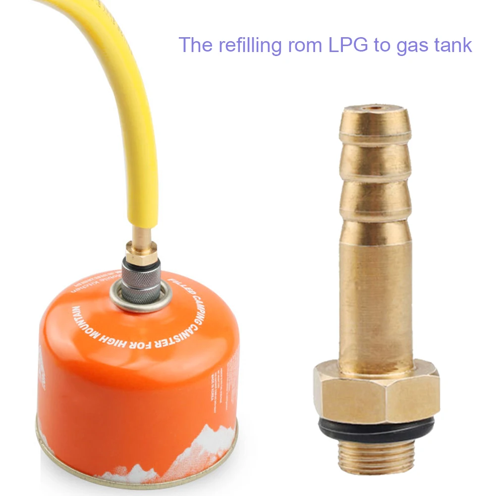 

6/10mm Gold Stove Inflatable Valves Converter Copper Alloy Gas Cylinder Refill Adapter for Outdoor Camping Cooking