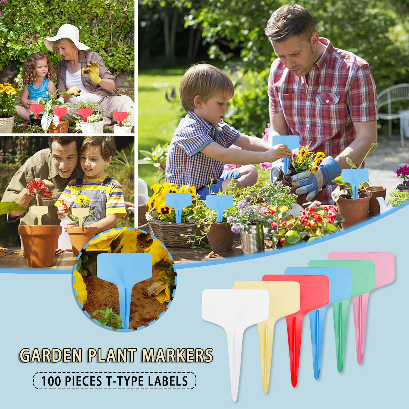 

Garden Tools Plastic Label 50 Pcs Garden Markers Plant Labels T-type Plant Tags Outdoor Garden Sign Yard Garden Decor Plant Pot