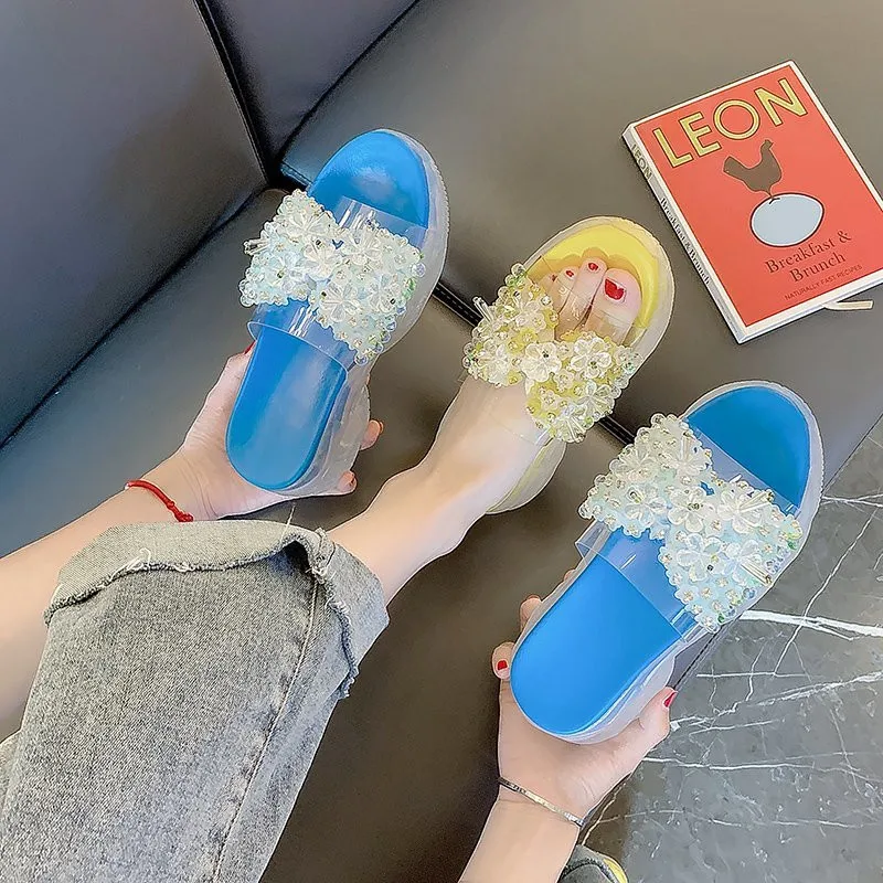 

2021 Ladies Summer Casual Sandals And Slippers Comfortable Slippers Trigger Wedge Sandals Ladies Indoor And Outdoor Shoes