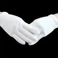1pair white gloves cotton work gloves etiquette ceremonial quality jewelry inspection driver gloves