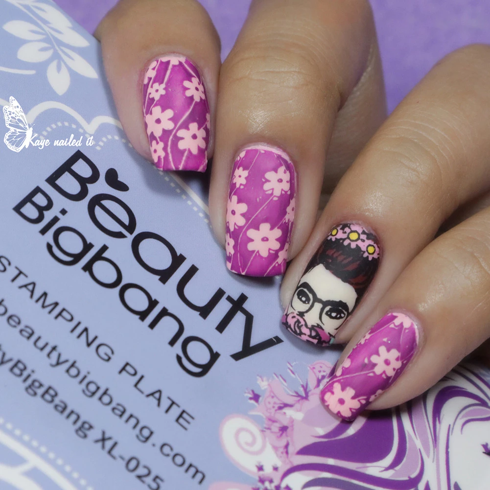 BeautyBigBang тиснение пластины для ногтей искусство Красивая девушка цветок изображение штамп для ногтей шаблон ногтей штамповка пластины BBB 025