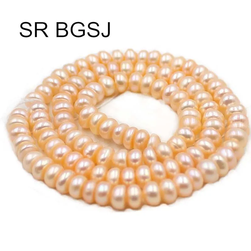 Бесплатная доставка SR 5 6 мм белый/розовый Rondelle натуральные пресноводные