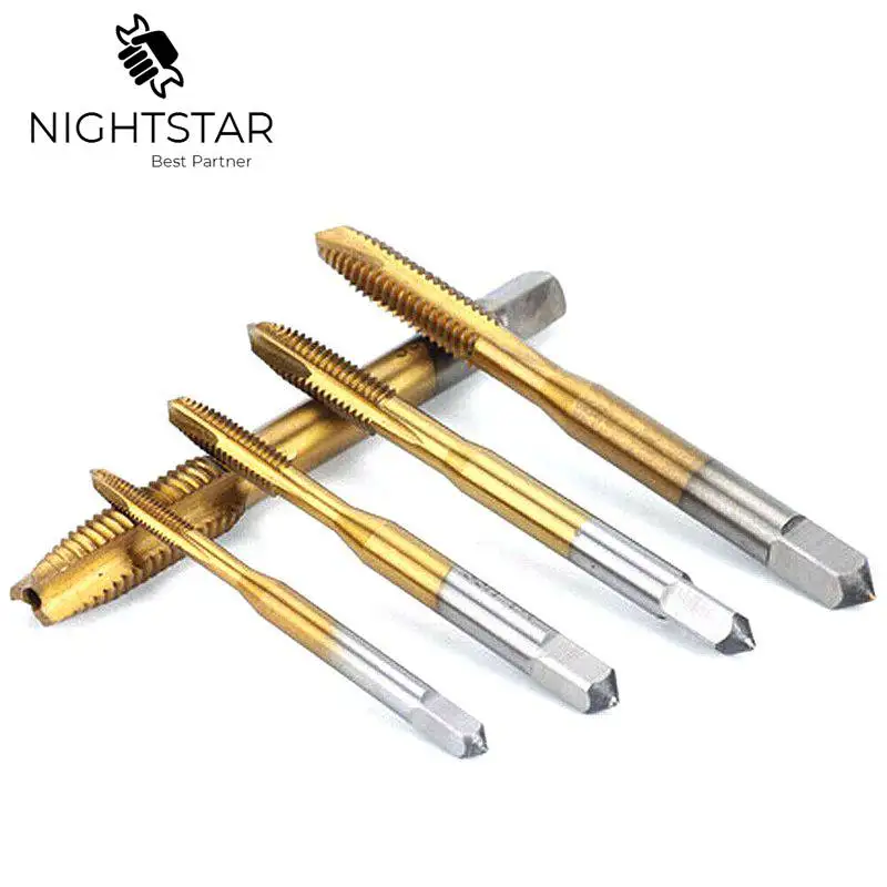 5 шт. прямой резьбовой кран высокоскоростной стальной ручной сверло с титановым
