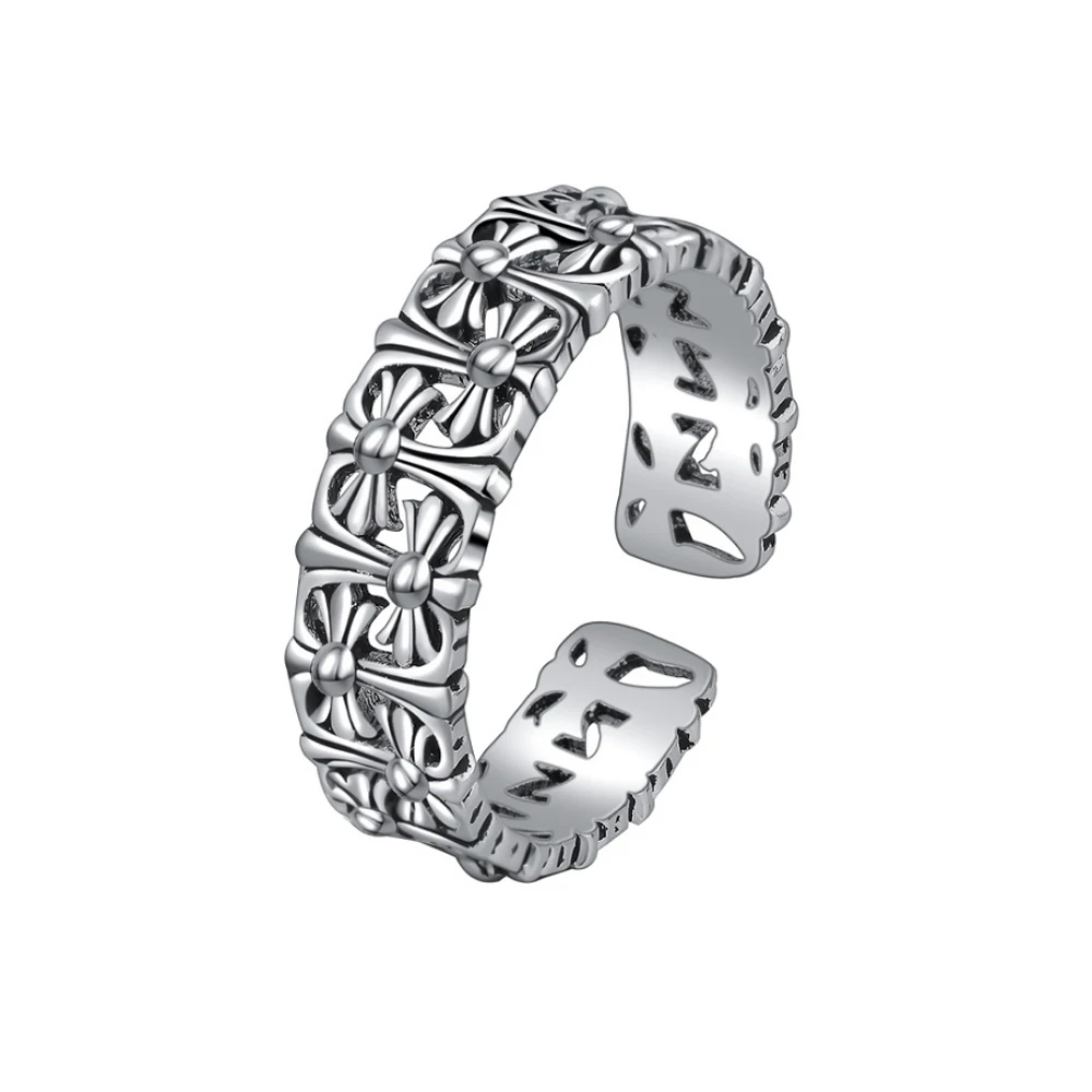 Мужские открытые кольца с крестом Винтажное кольцо вырезами мужские пальцы