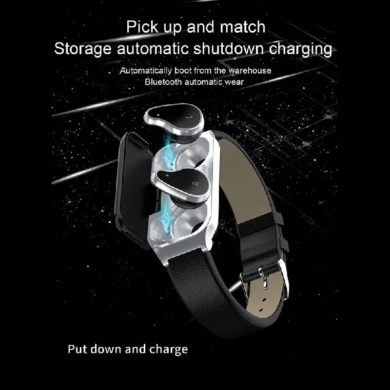 Умные часы Erillers для Android Ios умный браслет беспроводные Bluetooth наушники 2 в 1 фитнес