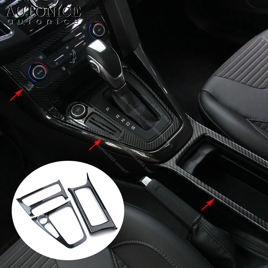 Подходит для Ford Focus MK3 RS ST углеродного волокна цвет ABS Внутренний барабан сдвижная панель Крышка отделка LHD