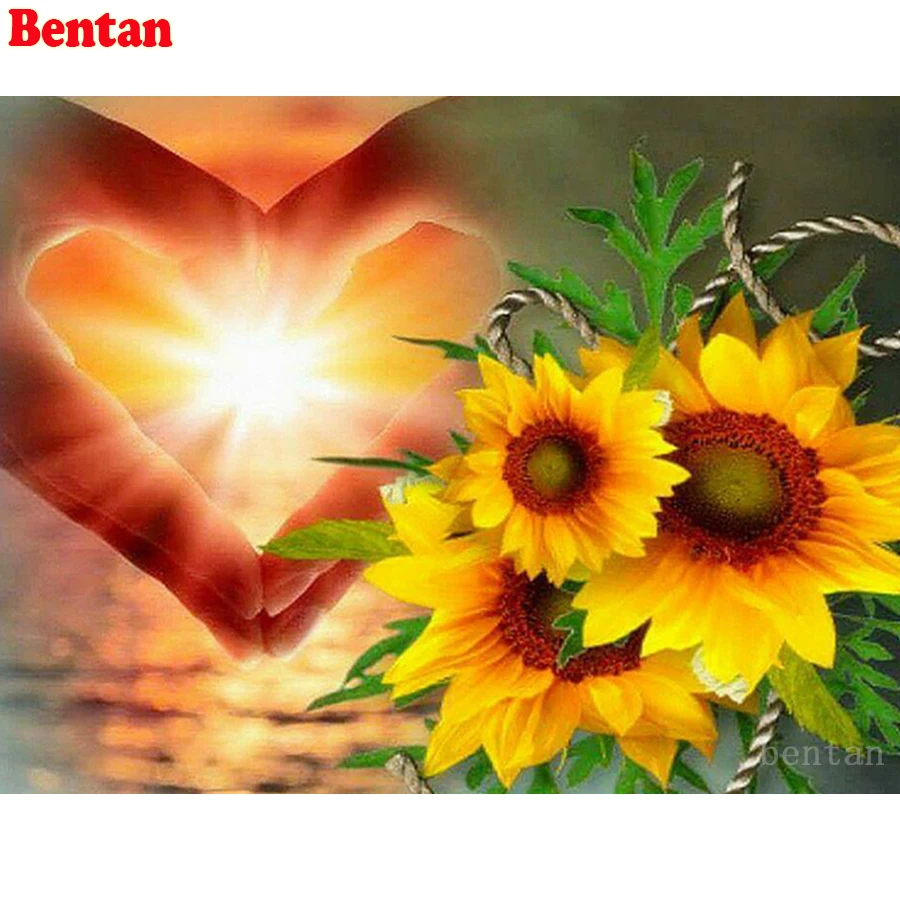 

Sunshine sunflower the landscape Diy Diamond Painting Full square round drill 5d Diamond Embroidery Cross Stitch Kit Mosaic art