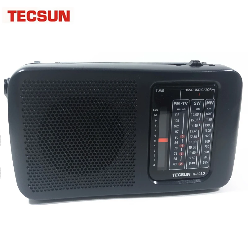 100% бренд Tecsun R-303D радио FM/SW/MW/TV звук приемник со встроенным динамиком портативное |