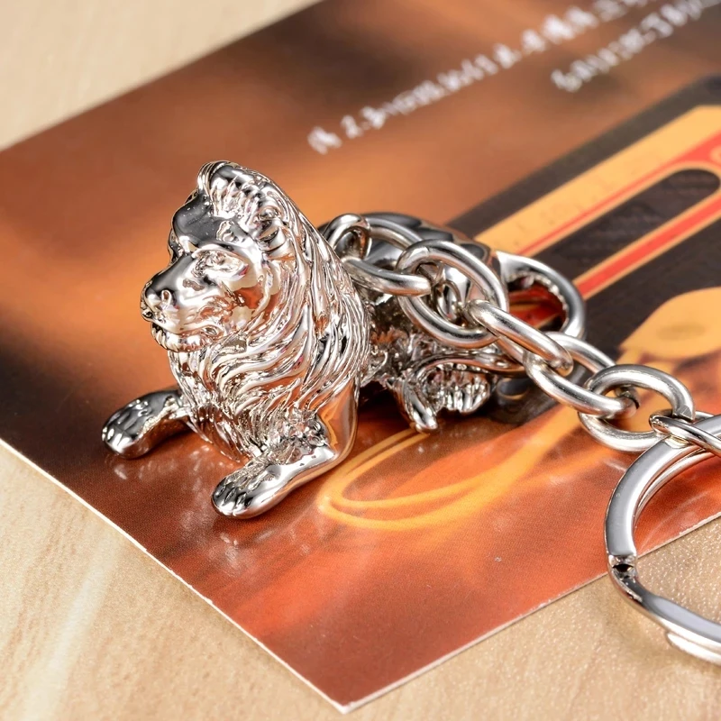 

3D lion keychain key ring cool key chain for men key holder high quality portachiavi chaveiro llaveros hombre bag charm