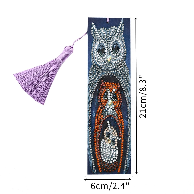 

New 5D DIY Special Shaped Diamond Bookmark Diamond Painting Bookmark PU Leather Bookmark Tassel Book Marks Diamond Embroidery