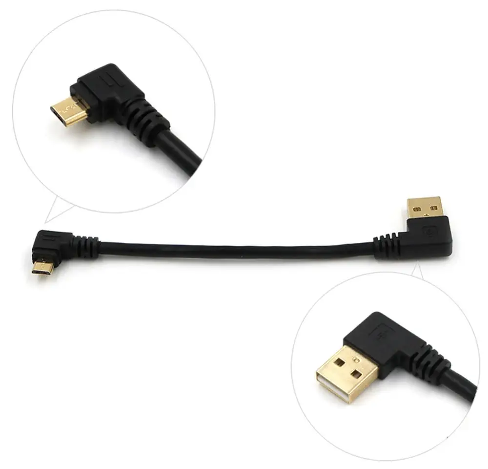 90 Degree 15CM Double Elbow Micro USB Data Cable Nylon For Android Line Fast Braided Phone Short Charging Paragraph H7B3 | Мобильные