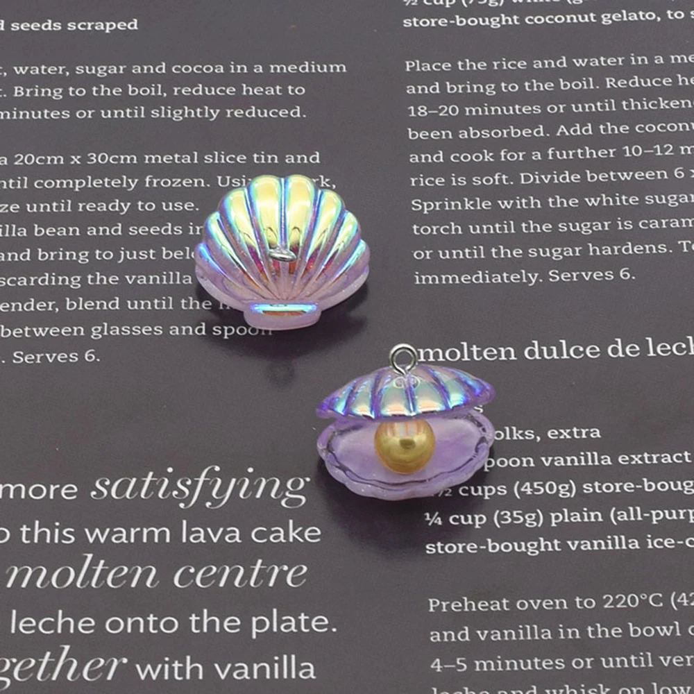 

Yamily 10pcs/ 16*23mm Resin Simulation Fashion Cute Pearls Shell Shape Charms Pendant For Keychain Earring Decoratd Diy Jewelry