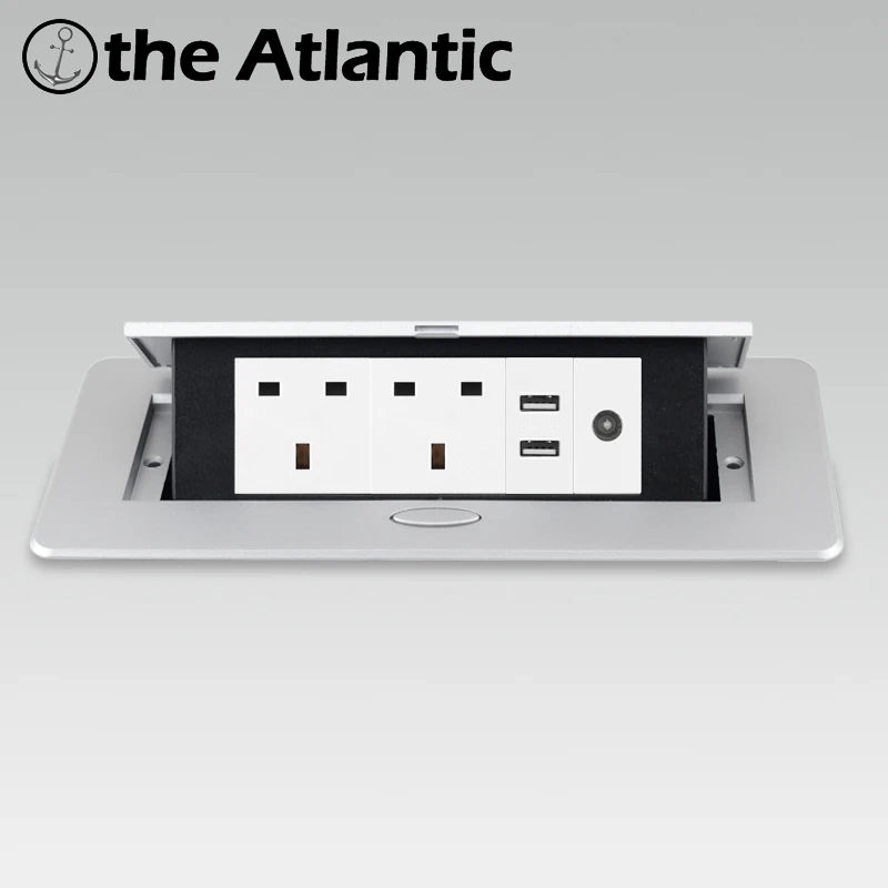 

UK Desktop Socket Recessed Power Strip Socket USB RJ45 TV HDMI Countertop Benchtop Pop Up Table Outlet Built-in Socket Type G