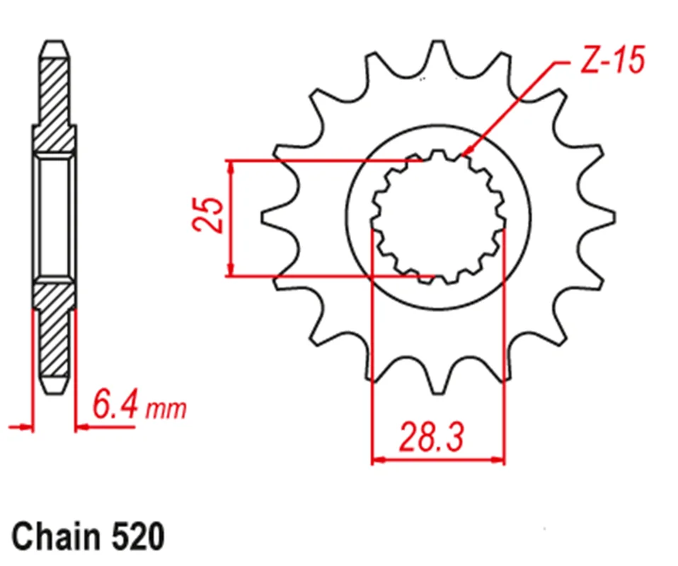 

520-14T Motorcycle Front Sprocket Pinion For Yamaha YFZ450 YFZ450R 2009-2019 YFZ450X 10-11 YFM700R Raptor 06-19 YFM700RSE 07-18