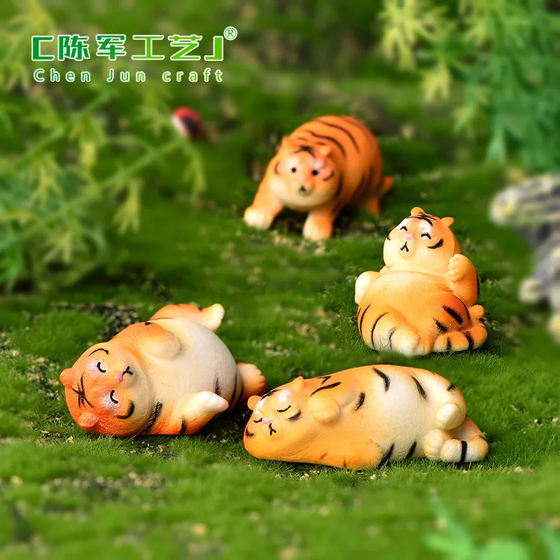 

Cute New Year Lying Standing Sitting Posture Tiger Fairy Garden Decor Landscape Ornaments Figurines Miniatures DIY Accessories