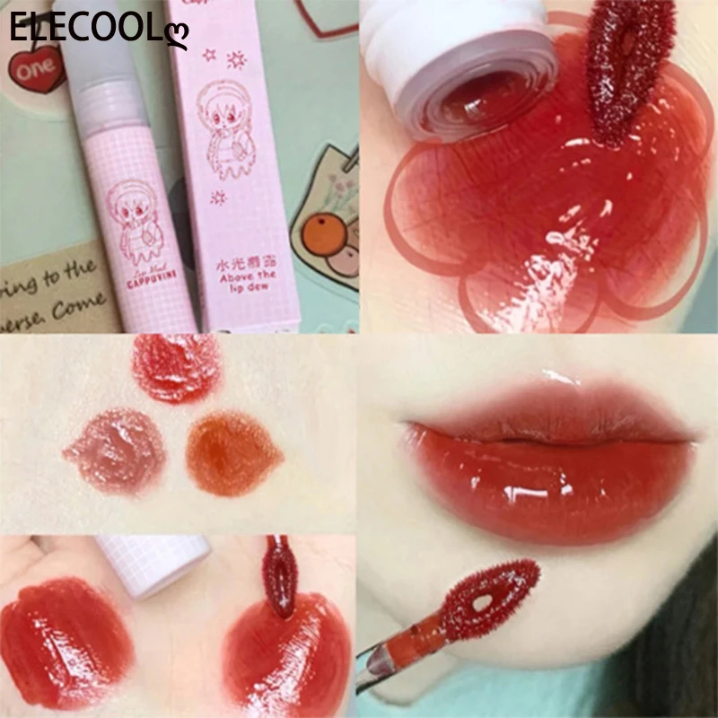 

ELECOOL 6 Color Liquid Lip Gloss Clear Mirror Lip Glaze Waterproof Non-stick 24 Hours Long Lasting Lipstick Lip Gloss Cosmetic