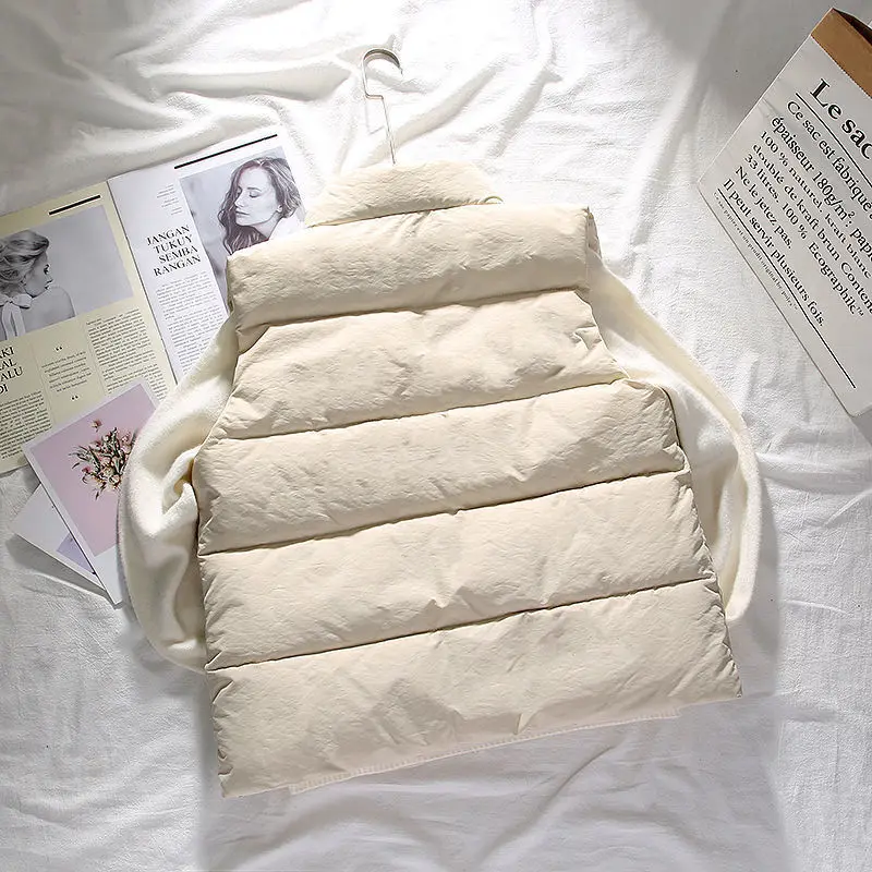 Женский хлопковый пуховый жилет 2021 зимний теплый однотонный Свободный на молнии