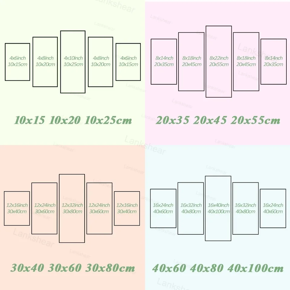 

Wall Art Canvas 5 Panel Home Decor Gray Flower Painting HD Print Modern Exquisite Poster Cuadros Modular Pictures Living Room