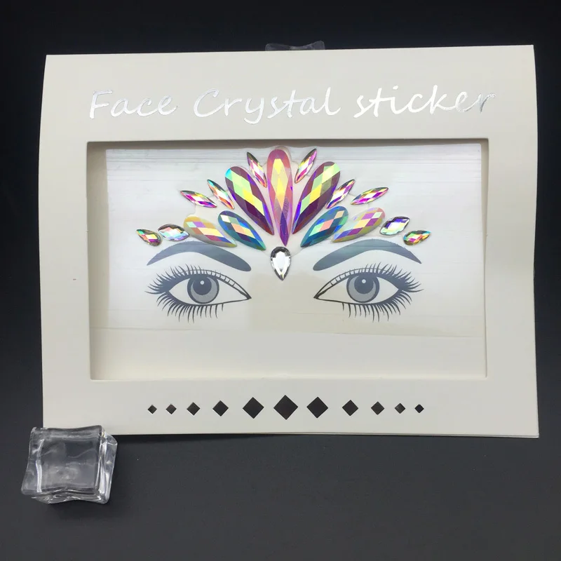 Наклейка на лицо со вспышкой временные Стразы для тела стеклянные хрустальные