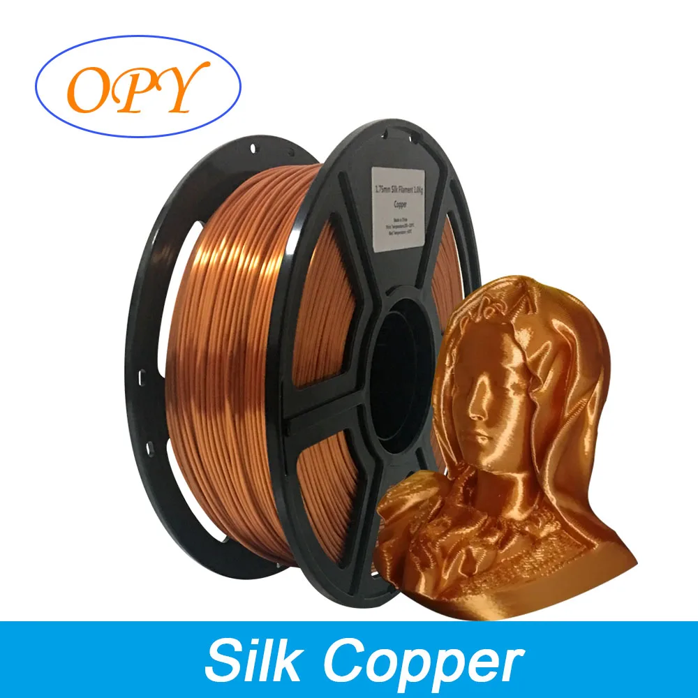 

Silk Pla Filament Satin 1.75 Mm 3D Printing Material 1Kg 10M 100G Sample Gold Silver Copper Metal Gray Blue Green Color