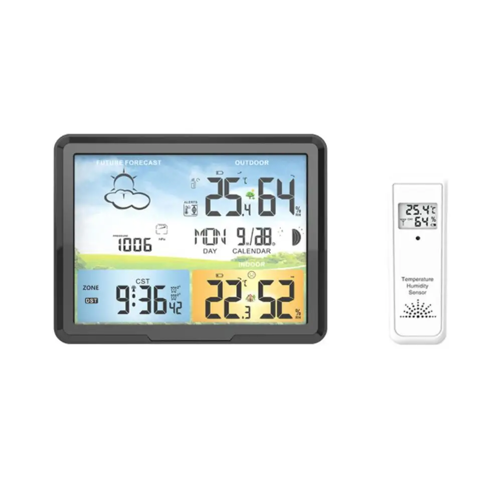 

Weather Forecast Station Wireless Indoor Outdoor Thermometer Color Display Digital Weather Thermometer |Forecast Station With At