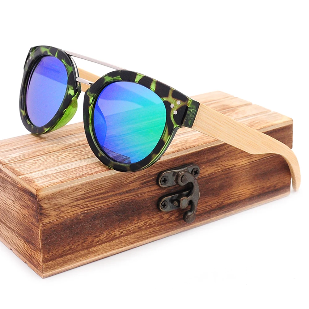 

Солнцезащитные очки LONSY для мужчин и женщин UV-400, поляризационные зеркальные солнечные аксессуары в стиле ретро, из натурального бамбуковог...