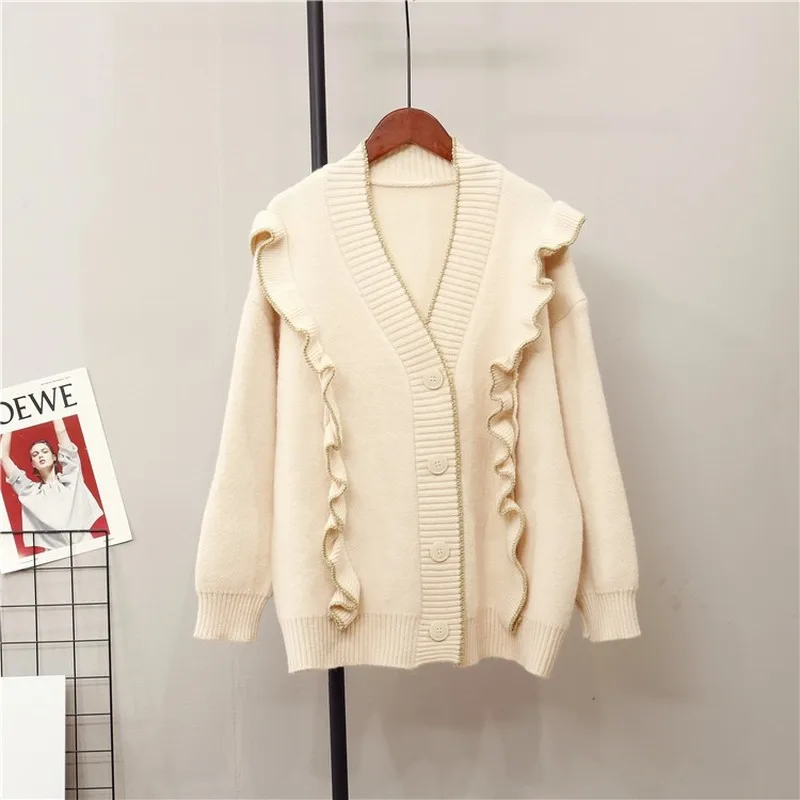 

2020 Regular Cardigan Women Sweater Autumn Winter Bat Sleeve Knitted Sweater Plus Size Jacket Loose Ladies Sweaters Cardigans