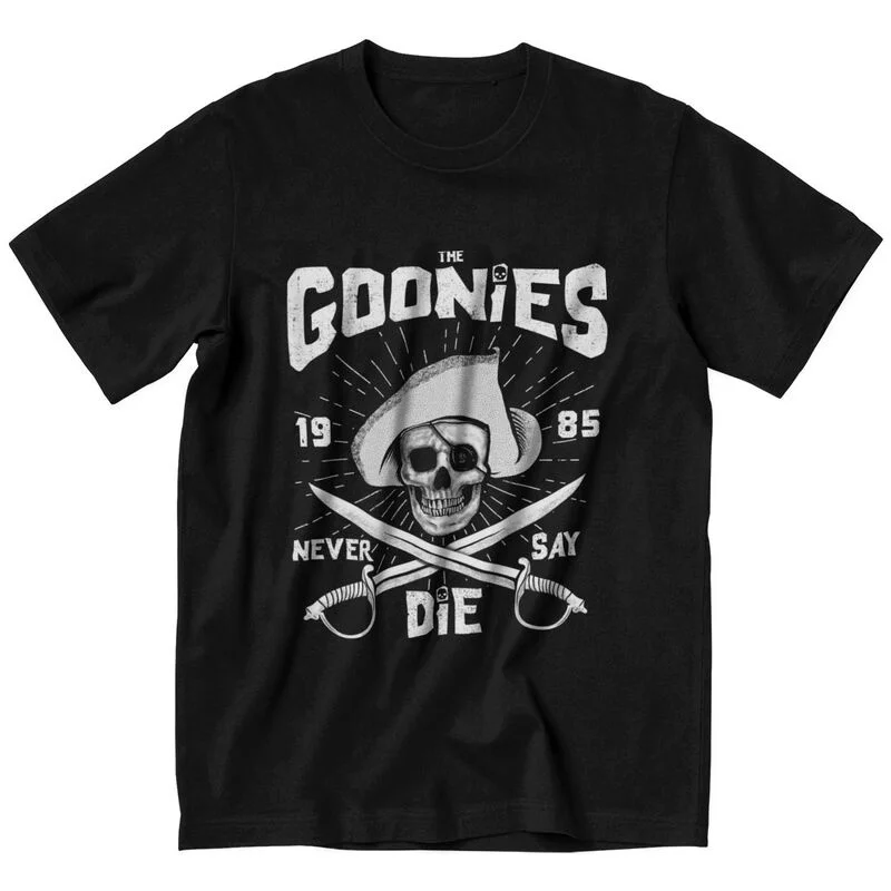 

Vintage Goonies-One-Eyed Willy's Rum Skull T Shirt Men Short Sleeved Never Say Die Tee Sloth Chunk Pirate T-shirt Cotton Tshirt