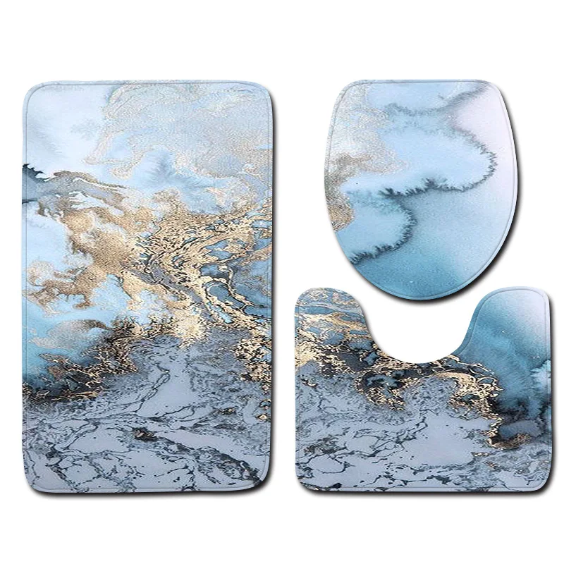 zeegle marble pattern bathroom mat with shower curtain set non slip pedestal rug lid toilet cover bath mat with shower curtain free global shipping