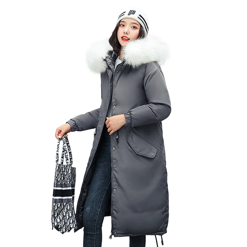 

Tide Women Winter Jackets Down Cotton Hooded Coat Plus Size Parkas Mujer Coats Long Coat Fashion Female Fur Collar Coats 3XL