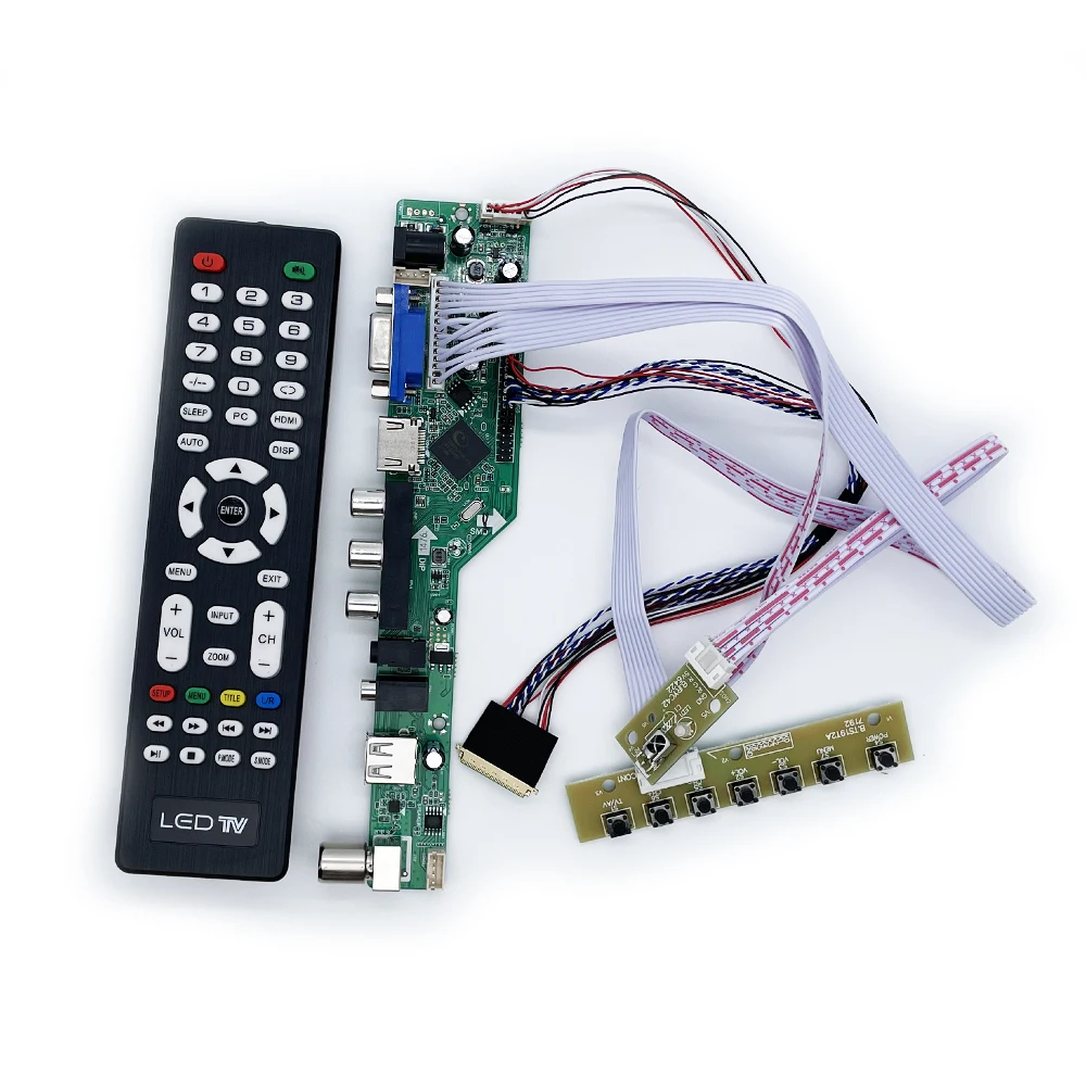 Универсальная плата драйвера контроллера ЖК-телевизора V53 VGA USB материнская для
