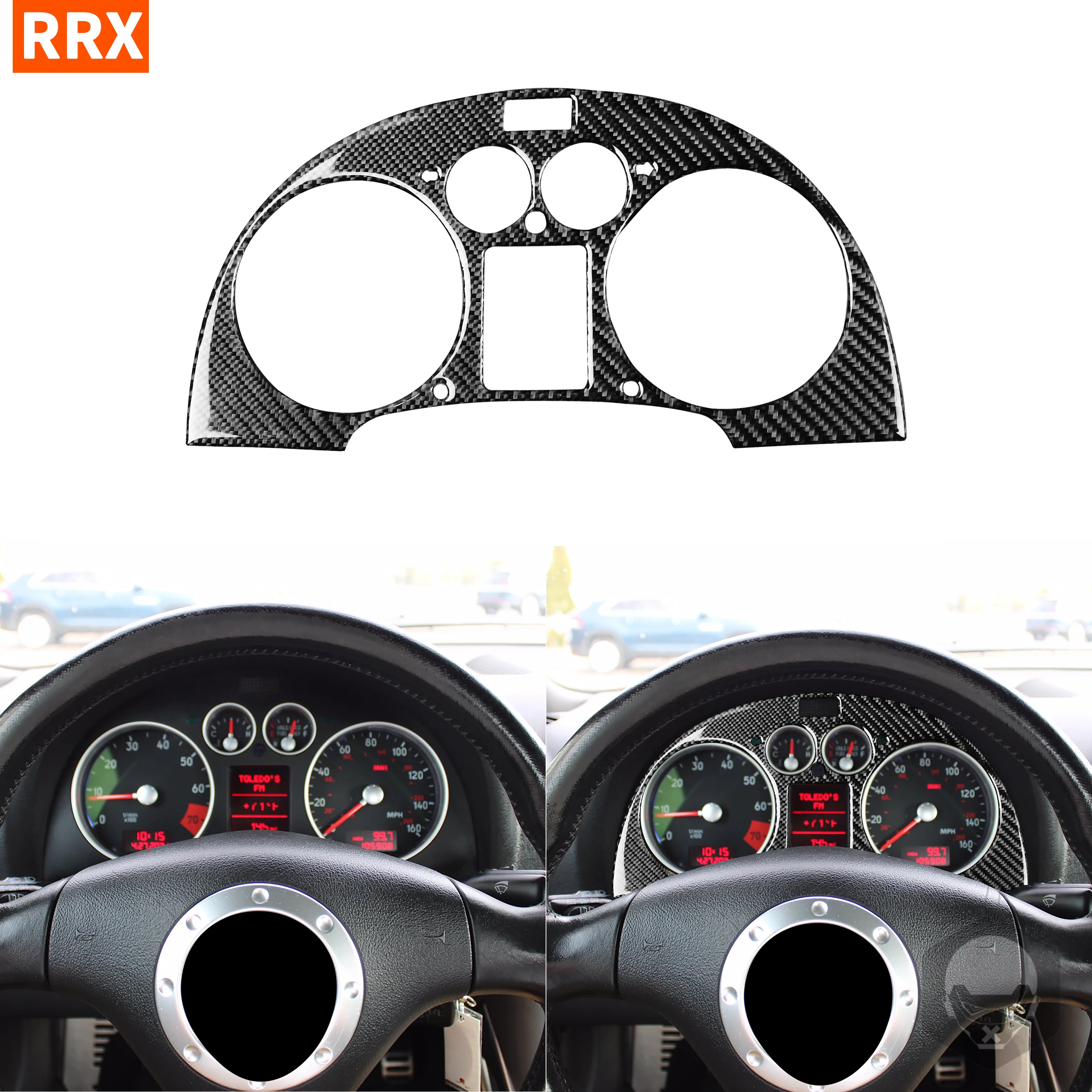 

For Audi TT 8N 2001 2002 2003 2004 2005 2006 Carbon Fiber Sticker Car Accessories Speedometer Surround Frame Instrument Interior