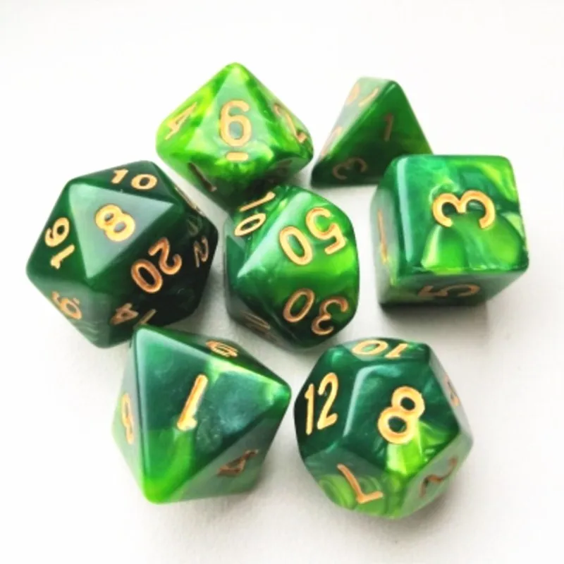7 шт./лот полимерные многогранные игральные кости блестящие прозрачные d &amp d4 d6 d8