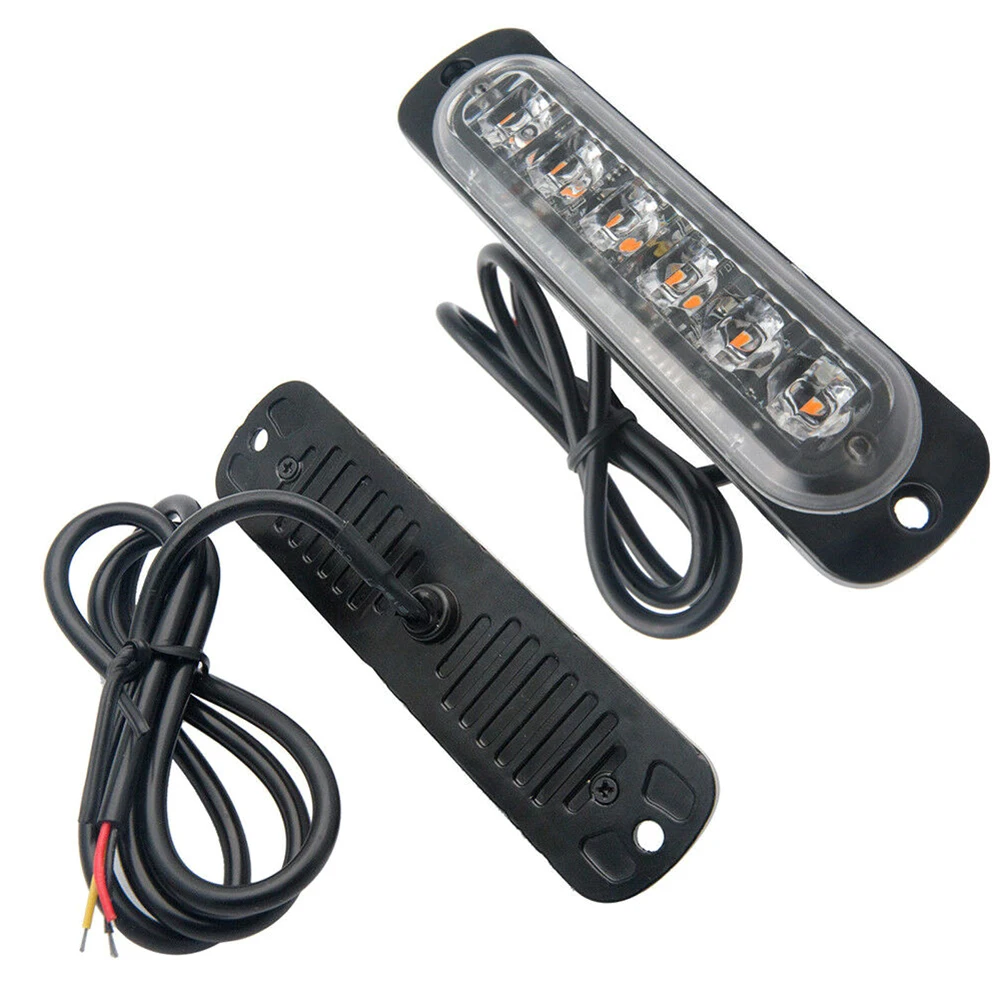 

12pcs Strobe 6 LED Light White Amber Emergency Hazard Flashing Tow Truck Mode Memory Energy Saving Anti-collision anti-dust
