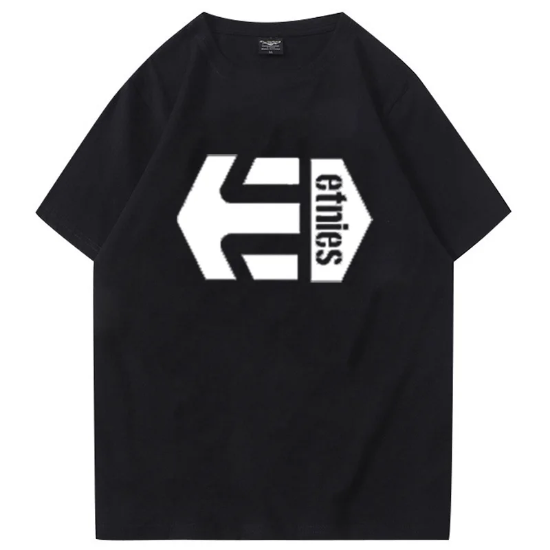 Однотонная футболка с логотипом Etnies летние повседневные хлопковые топы для
