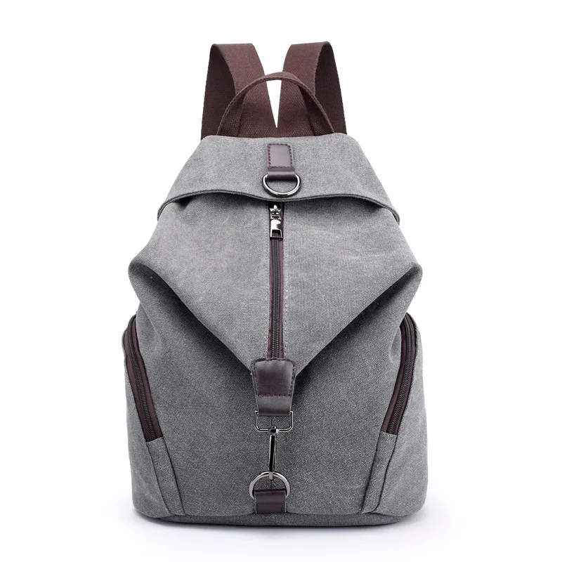 

Fashionable Korean casual canvas women's backpack, large volume travel bag