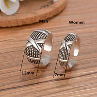 925 sterling silver female male fashion ring sets excellent elegant x gray sweet circle ring for woman man couples jewelry sets