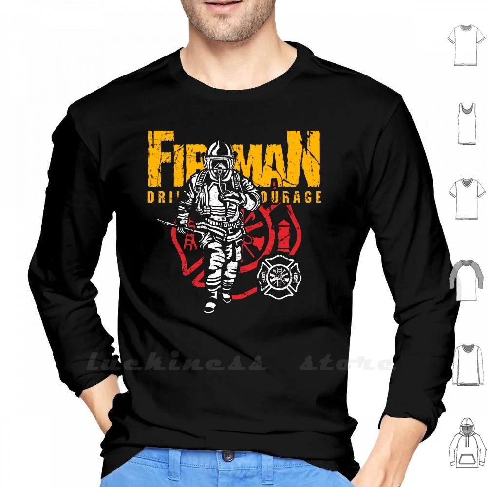 

Proud Fireman Hoodies Long Sleeve Fire Fireman Firefighter Firemen Firefighters Station Department Fueled By Fire