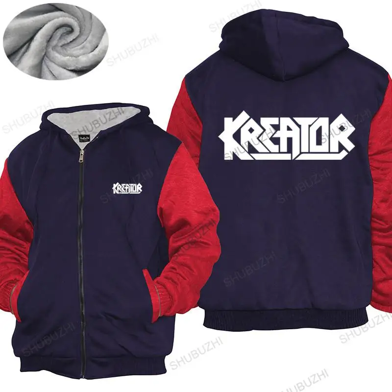 Зимнее мужское теплое пальто Kreator мужская толстовка с капюшоном и металлической