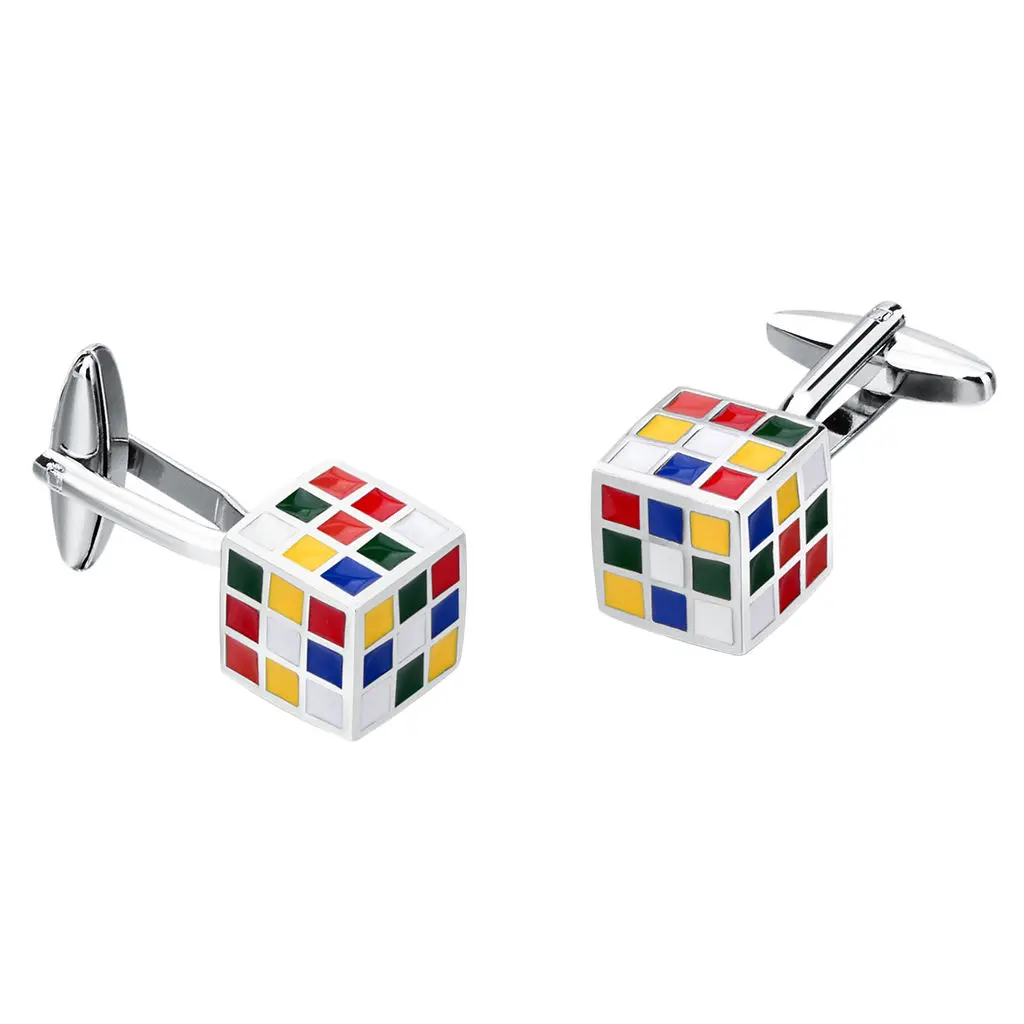 

2pcs Groom Best Man Cube Shape Cufflinks Wedding Party Shirt Decor Jewelry