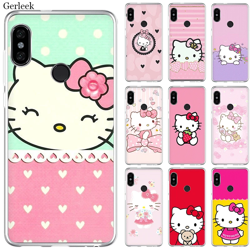 Чехол для мобильного телефона Xiaomi Redmi Note 4 4X3 5 6 7 Pro 5A Жесткий красивый hello kitty |