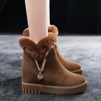 winter boots women height increase shoes warm thick plush ankle boots comfortable casual cotton shoes ladies platform snow boots