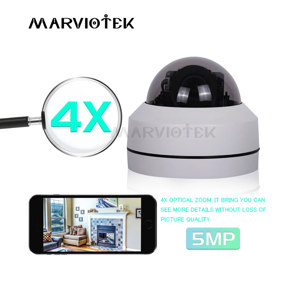 5 МП PTZ IP камера наружная Мини скоростная купольная HD Onvif 4X Zoom P2P CCTV s 1080P ночного