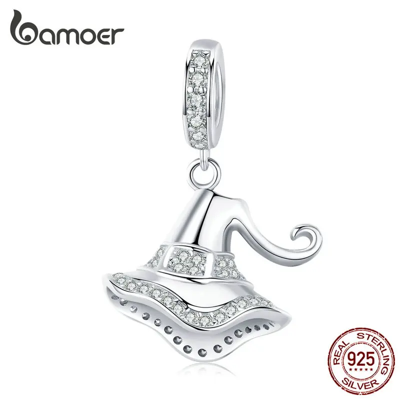 Bamoer 925 пробы Серебряный Джокер Череп Призрак бусины Шарм Подходит серебряный браслет на Хэллоуин фестиваль коллекция
